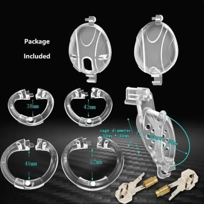 CHASTITY CAGE CO Double Lock Detachable Plastic Chastity Cage Male Sex Toys