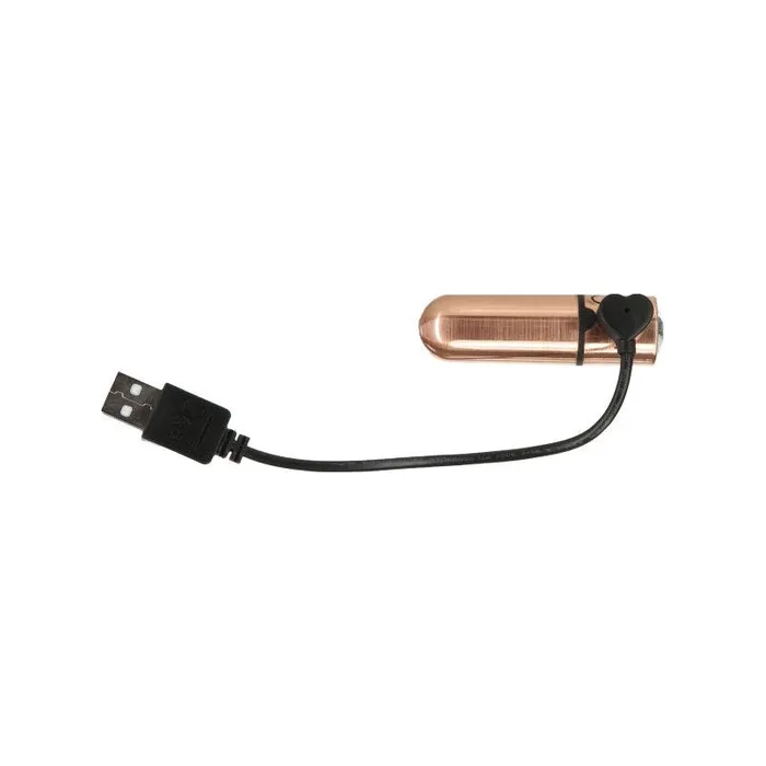 PowerBullet Vibrators Power Bullet First Class 6cm Rechargeable w Crystal Rose Gold Rose Gold