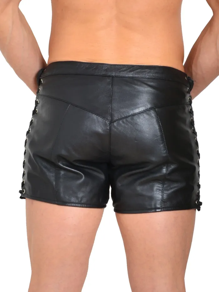 Couples Mayhem LaceUp Leather Shorts HonourSkintwocom